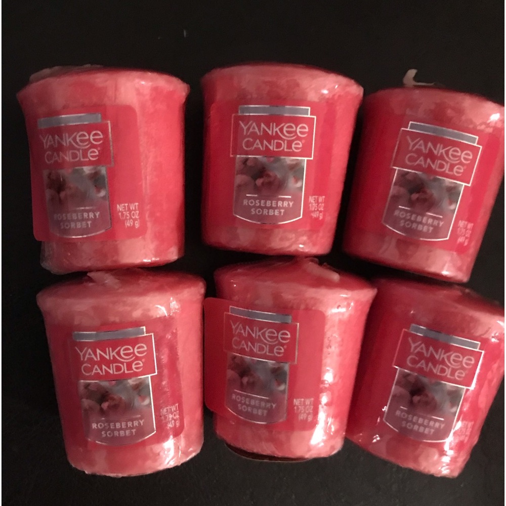 6 Yankee Candle Roseberry Sorbet Votives lot bundle fruit floral
